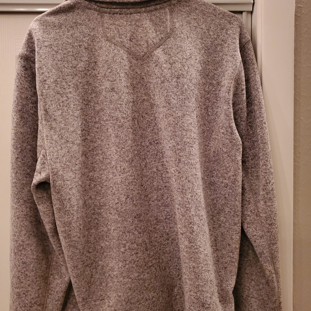 Eddie Bauer Gray Men's Fleece Lined Half Zip Sweater - Picture 2 of 6
